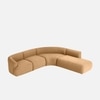Zenliving Wood Left Aligned 3-Seater With Upholstery Non Storage Sofa In Brown Colour