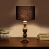 Devansh Black Cotton Table Lamp With  Wood Natural Base (7X17.5 Inches)-3