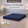 Sleep Spa Foldable Jute Fabric 2 Seater Double Foam Fold Out Sofa Cum Bed in Dark Blue Colour