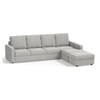 Apollo Compact Sofa (Colour : Vapour Grey, Cushion : Soft, Back Type : High Back, Seating Capacity : Right Aligned 3 Seater + Right Aligned Chaise + Ottoman)