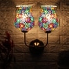 Devansh Metal Electric Wall Light in Gold Colour with Multicolor Shade Count of 2 Lights
