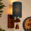 Devansh Metal Electric Wall Light in Black Colour with Yellow Shade Count of 1 Light