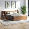 Vienta Engineered Wood King  Size Upholstered Bed With Box Storage (Brentwood Oak Brown Finish)