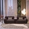 Cannoli 3 seater Fabric Sofa with Marble top Table in Plum Haze