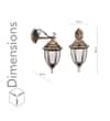 QUILVEX Antique Gold Decorative Aluminium Outdoor Wall Lamp