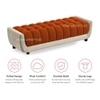 Resco  Velvet 2 Seater 4 Feet Ottoman Bench in Orange & Cream  Color