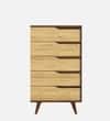 DCanape Ivy 5 Drawer Engineering Wood Utility Unit Columbian Walnut Brent Wood Teak