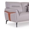 Jonas 2 Seater Leatherette Sole in Oyster Grey Colour