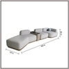 Auracurve Wood 5 Seater With Upholstery Non Storage Sofa In Grey Colour