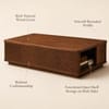 Kingsley Sheesham Wood Geometric Chevron Coffee Table in Walnut Finish