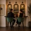 Doe Buck Velvet Counter Height Bar Stool in Green Colour