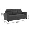 Alvaro Velvet 3 Seater Sofa Dark Grey Color