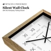 Square Roman Numeral Wooden Wall Clock with Natural Frame