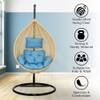 Rattan Egg Single Seater 6 Star Swing Chair Blue