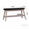 Scandinavian Ozel Bench Beige Natural Wood Finish