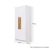 Hexa Red Wooden 2 Door Wardrobe with 4 Shelves in Frosty White Colour