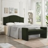 Wooden Twist Soft Hropzy Boucle Upholstered Armrest Ottoman Bench in Green Colour