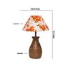 Devansh Multicolor Cotton Table Lamp With  Wood Natural Base (10X12.5 Inches)-37