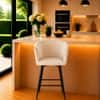 Doe Buck Velvet Counter Height Bar Stool in Beige Colour