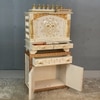 D'Dass White Mdf and Sheesham Wooden Temple With Cabinet For Pooja