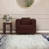 Windsor Premium 1 Seater Fabric Sofa in Deep Crimson Velvet Colour
