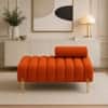 Doe Buck Luxury Boucle Accent Lounge Chair in Orange Colour with Gold Metal Legs