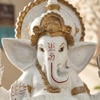 White 2Ft Lotus Ganesha Water Fountain