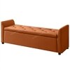 Sibol Leatherette  2 Seater Ottoman Bench with Storage  in Tan Color