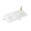 Marble Platter Rectangular With Gold Finish Metal Piece Attachment