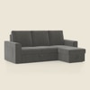 Kowloon Sectional 3 Seater Pull Out  Sofa Cum Bed with Storage in Slate Ash Grey Velvet Colour
