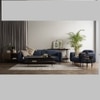 Scandinavian Mira Three Seater Sofa Blue Matte Finish