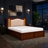 Reva Solid Wood Comfort Queen Bed Hydraulic Storage Provincial Teak Finish Mattress 60 x 78 Inches