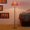 Denzel Maroon Cotton Shade Floor Lamp