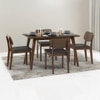 Lawson 4 Seater Dining Table Set (Chair Colour- Dark Brown, Finish- Walnut)
