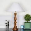Hatton hand crafted Solid wood honey finish table lamp With White Cotton Shade