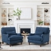 Dexter Boucle Fabric Lounge Chair in Blue Colour