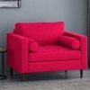 Bruch Boucle Fabric Arm Chair in Red Colour