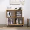 Hexa Engineered Wood Bookshelf Multipurpose Storage Rack in Giant Wood and Frosty White Colour
