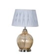 Idonia Nickel And Amber Finish Table Lamp With Tuck Pleated Shade