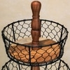 Ireka Home Farmhouse 3 Tier Storage Basket with Metal Handles