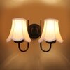Devansh Dual Black Metal  Wallmounted Lamp With Cotton Off-White Shade