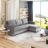 Wego 3 Seater LHS Pull Out Sofa cum Bed  in Grey Colour
