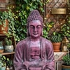 Wine Fiber Glass Lotus Buddha Indoor Water Fountain