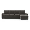 Apollo Compact Sofa (Colour : Smoke, Cushion : Soft, Back Type : High Back, Seating Capacity : Right Aligned 3 Seater + Right Aligned Chaise)
