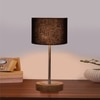 Devansh Black Cotton Table Lamp With  Natural  Wood Base  & Steel Pipe (7X17 Inches)-3