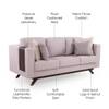 Rubik 3 Seater Fabric Sofa in Smokey Taupe Colour