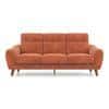 Ronan 3 Seater Fabric Sofa In Rust Colour