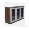 Viona Engineered Wood Display Bar Unit Columbian Walnut Frosty White