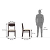 Aries Solid Wood Dining Chair in Mahogany Finish - Set of 2