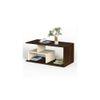 Smohn Engineered Wood Coffee Center Sofa Tea/Teapoy Console Table (Brown Maple & Beige)